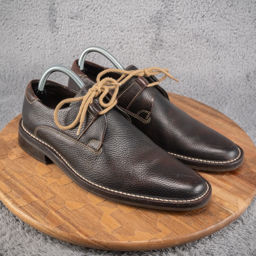 COLE HAAN Men's 8.5 M Black Leather Textured Lace Up Dress Shoes C04037 Brazil